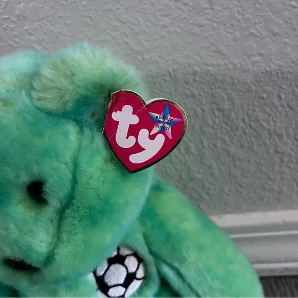 Ty Soccer Bear Kicks Beanie Buddy Vintage 1999 - Picture 3 of 5
